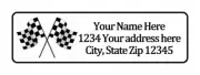 Checkered Flag Personalized Return Address Labels 1/2 in by 1 3/4 in