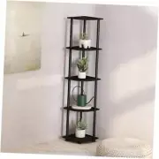 Turn-N-Tube 5 Tier Multipurpose Corner Display Rack Shelving Espresso/Black
