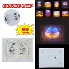 3D Shadow Paper-Cut Sculptures LED Hanging Castle Design Carving Lamp Light IH