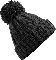 [Beechfield] Unsiex Adults Cable Knit Melange Beanie (UK Size: One Size) (Black)
