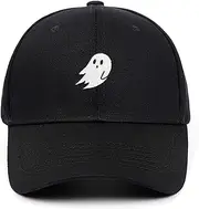 [yunxi] Ghost Embroidered Caps Halloween Men Women Baseball Cap Pure Color Snapback Hat