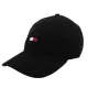 【Tommy Hilfiger】繡線大英文字母旗標標誌棒球帽(黑)