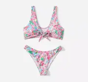 Pink Pastel Colorsplash Bikini Set Swimsuit Size M - 10AU