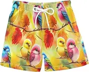 [RPLIFE] Swim Clothes for Boys, Toddler Trunks 2t, Cute Birds Orange