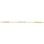 9ct Gold Tri Tone 27cm Beaded Anklet