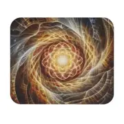 Mouse Pad (Rectangle) Swirling Illuminating Yellow Orange Abstract Design 2