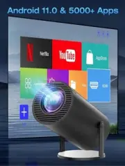 CLOKOWE Portable 4K Mini Projector with Wifi and Bluetooth - 【Built-In Apps &...