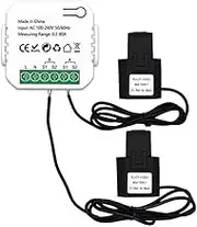 Tuya Smart ZigBee Energy Meter 2 Way Bidirectional with Current Sensor Clamp App Monitor Power 100-240VAC,2 Channels 2CT Easy to Use