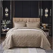 KUSQDT Soft Sanding Bedspread On The Bed Embossing Cotton Double Bed Plaid Quilt Bed Covers Blanket Quilted Bed Sheet Linens Bedspreads 3-Piece Comforter Set Sheets(Light Brown,1pcs 220x240cm)