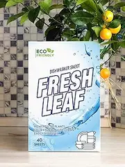 Eco Friendly Dishwasher Detergent Sheets - 40 Rinse Tabs Solid Enzyme - Plastic Free Plant-Based Zero Waste Dishwashing Dish Liquidless Soap Pods Aid Washer Tablets Kitchen Powder Travel