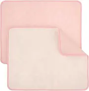 2Pcs Reusable Puppy Pad Water Absorbent Dog Training Pad Washable Pee Mat Waterproof Floor Mat for Dogs Home Floor Crate(Pink,M)