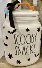 Rae Dunn Scooby Doo SCOOBY SNACKS Halloween Fall Double Sided Canister Jar NEW