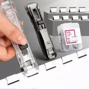 Hand Paper Clipper With Refills Metal Stapler Paper Document Binding Cl;IL