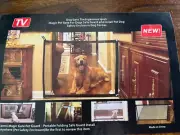 Magic Pet Gate Portable Mesh Dog Gate Pressure Mounted Adhesive Hook 28"x43"