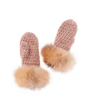 Surell Accessories Fleece-Lined Knit Mittens