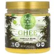 4th & Heart, Ghee Clarified Butter, Grass-Fed, Vanilla Bean, 16 oz (454 g)