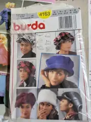 Burda 4163 Ladies Hat & Cap Sewing Pattern 52-60 cm Factory Fold New