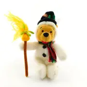 NWT WINNIE THE POOH Snowman Plush Bean Bag Toy Disney Store