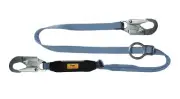 Condor 6’ x 1" Shock Absorbing Lanyard, 1 Leg, 310lb, Blue/Black 19F388