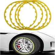 Rim Protector Rim Protector Set of 4, tire Guard line Moulding Trim, car Edge Protector Strip (Yellow) Rim Protector for car Wheels(Size:20in)(18in)