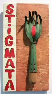 Jeff Brown original artwork Found objects "STiGMATA"
