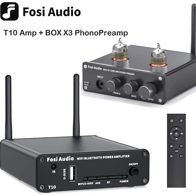 Fosi Audio Power amplifier WIFI APP Remote Control Stere BT5.0 with BOXX3 Preamp