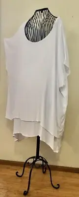 26 Plus Size Dressy Tunic Top / Evening Wear Blouse “ Autograph “ White Layers