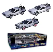 Back to the Future 1:24 Scale Die-Cast DeLorean Trilogy Car Box Set OE