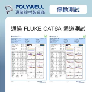 POLYWELL CAT6A扁線 15米 20米 高速網路線 RJ45 福祿克認證 寶利威爾 台灣現貨