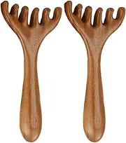 Wooden Scalp Massage Comb - 2Pcs Six Claw Head Scalp Massager, Sandalwood Deer Antlers Nasal Scraper, Handheld Wide Tooth Comb, Deep Relaxation Massage Tool for for Stress Relief and Hair Care