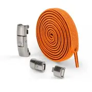 Orange Stretchy Elastic No Tie Boot Sneakers Flat Replacement Shoe Laces #2001