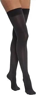 JOBST Opaque Thigh High with Silicone Dot Top Band, 15-20 mmHg Compression Stockings, Closed Toe, X-Large, Anthracite
