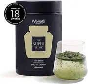WelleCo The Super Elixir Daily Greens Powder, Probiotic Drink Mix with Whole Foods, Gluten Free, Vegan Gut Health Powder, Energy, Immunity, Healthy Skin, Hair & Nails, 300g Jar (Unflavoured)