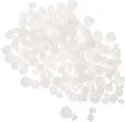 HEALEEP 200pcs Upholstery Stopper Post Kitchen Bumper Fix Cabinet Screws Firewall Shelf Peg Hole Plugs Furniture Hole Plugs Cable Extender Drainage White Plastic