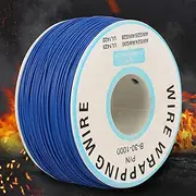 1Roll Tinned Copper Wrapping Wire Single Copper Wire Strand 30AWG Cable 0.25mm Core Diameter for Laptop Motherboard Breadboard (Blue)