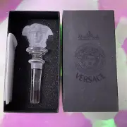 New in Box VERSACE ROSENTHAL Crystal Medusa Wine Bottle Decanter Stopper