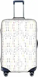 [FSCEV] Colorful Hand Drawn Art with Boho Style Arrows Trolley Suitcase Protective Cover Business Travel Luggage Protector Fashion 18-32 Inches, White, XL