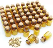 60 Pcs 1ml Small Mini Vials Amber Clear Glass Bottles with Corks Tiny Jars Minia