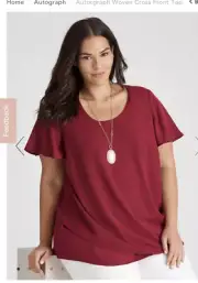 Autograph Woven Cross Front Top Plum Size 26 New With Tags