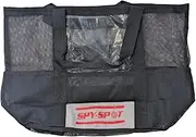 [Spy Spot] Mesh Beach Tote Bag, Large Outdoor Carrying Bag with Handles, Black and White (Gray)