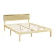 Artiss Bed Frame Double Queen Size Wooden Base Headboard Mattress Platform YUMI