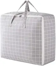 Plaid Damp-Proof Clothes Bedding Pillow Quilt Storage Bag Family Save Space Organizer -Proof Cotton Linen Organize Bag for Comforters Blankets Bedding D ETS Clothes Quilts Pillows Multicolor316