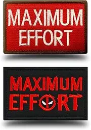 Antrix 2 Pcs Deadpool Maximum Effort Tactical Embroidered Morale Badge Emblem Hook & Loop Patch for Kids Teens Children Backpacks Caps Hats Jackets