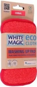 White Magic Eco Cloth Washing Up Pad Coral