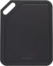 KEVNHAUN KDS.4501 KDS.4501 Natural Wood Fiber Cutting Board, Dishwasher Safe, Easy to Use Size, Can Be Used as a Tray, Double Sided Groove, Wood Fiber Cutting Board, Black, Medium Size