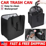 Portable Car Trash can Garbage Bin Bag Organizer for Vehicles Waterproof Black