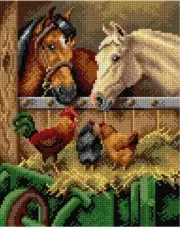 "Farmyard Friends" Printed Canvas for Tapestry Gobelin Embroidery 2772