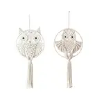 Owl Pendant Home Wall Hanging Decor Hand-woven Macrame Tapestry