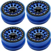 NEW Powerhobby 2.9” Aluminum Beadlock Wheels 1/6 Axial SCX6 Crawler Blue (4)