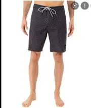 NEW RVCA Particle black swim trunks board shorts sz 33 mid length 19"